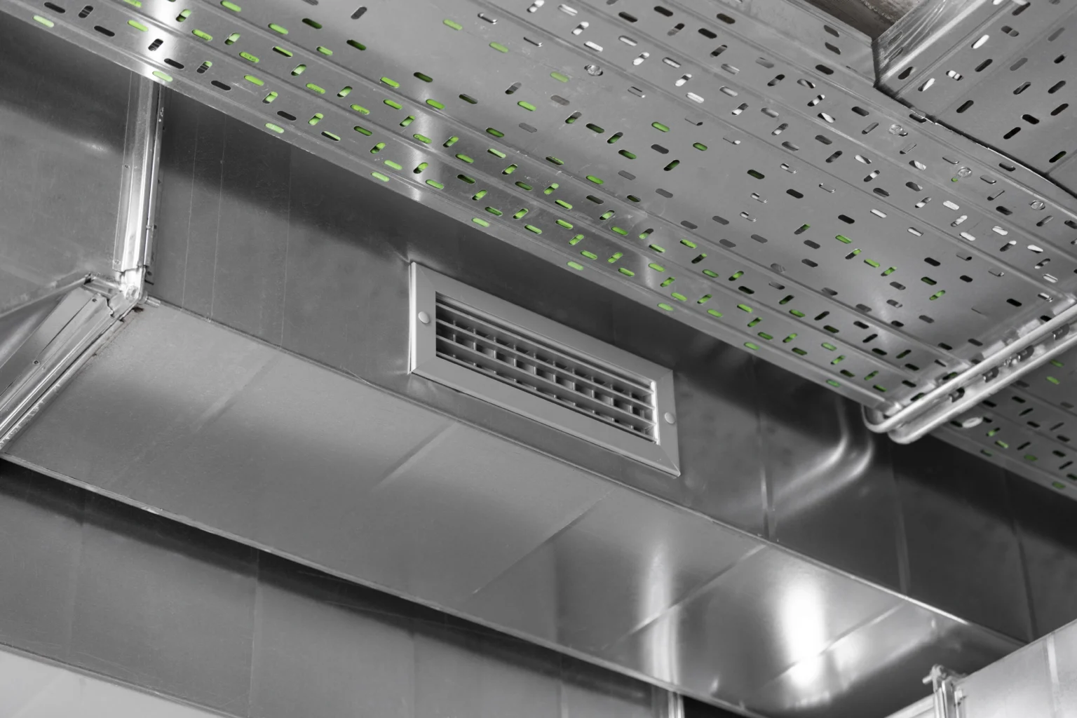 Close-up of a clean and well-maintained air ventilation system.